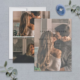 Convite para casamento de fotos Elegante Vellum Ov