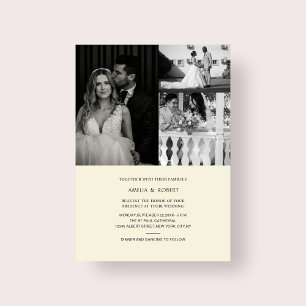Convite para casamento de fotos elegantes do casal