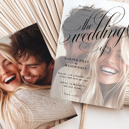 Convite Para Casamento De Fotos Em Caligrafia