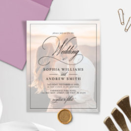 Convite para casamento de fotos em preto e branco