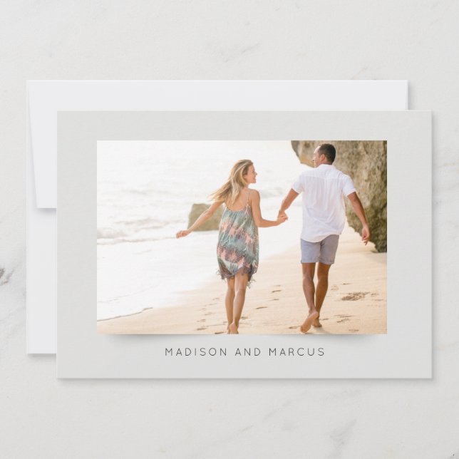 Convite para Casamento de Fotos Moderno e Elegante (Frente)