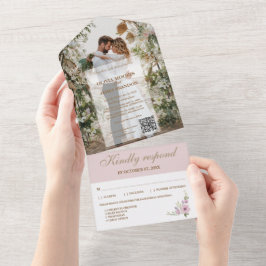 Convite para casamento de fotos multifuncional com