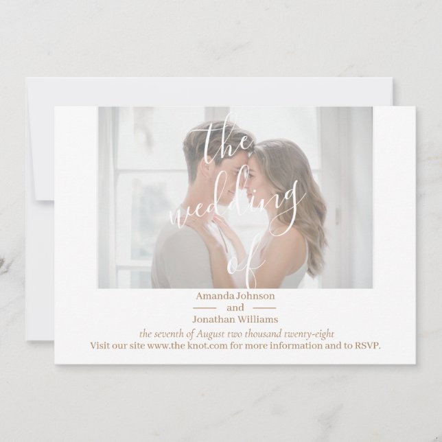 Convite para casamento de fotos personalizadas e b (Frente)