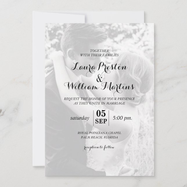 Convite para casamento de fotos personalizado mode (Frente)
