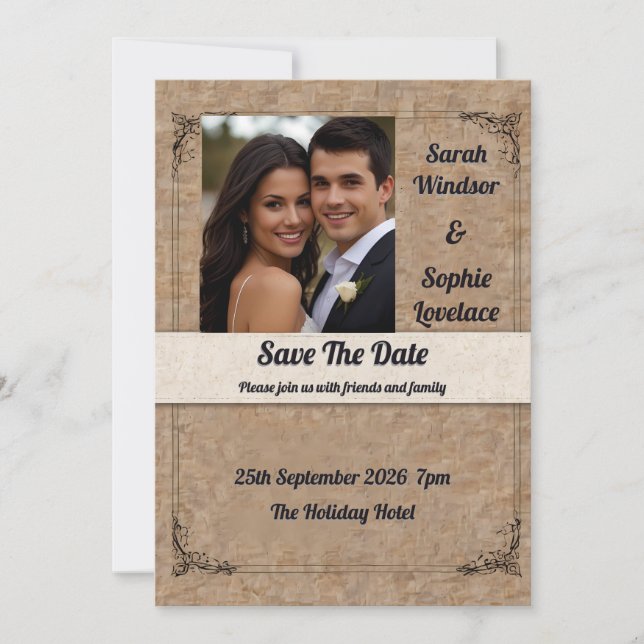 Convite para casamento de fotos pessoais (Frente)