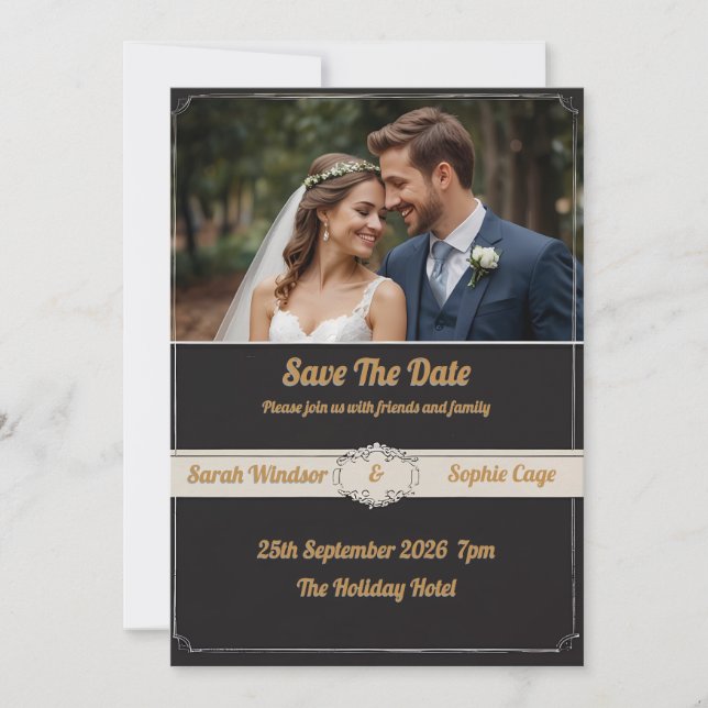 Convite para casamento de fotos pessoais (Frente)