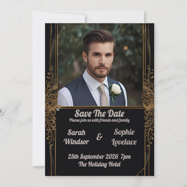 Convite para casamento de fotos pessoais (Frente)