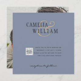 Convite para casamento de fotos QRCode RSVP Dusty