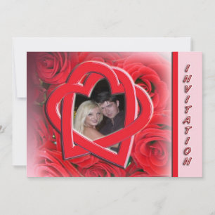 Convite para casamento de fotos - Rosas vermelhas 