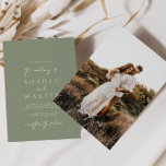 Convite para casamento de fotos verdes do Modern S<br><div class="desc">Projetado para coordenar com a Coleção de Convite Caseiro "Clássico Moderno". Para alterar os detalhes,  clique em "Personalizar". Veja o link de coleção nesta página para ver todos os itens correspondentes neste belo design ou veja a coleção aqui: https://bit.ly/3H2bCfh</div>