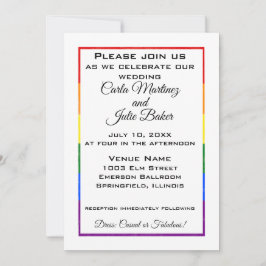 Convite para Casamento de Frame Arco-Íris