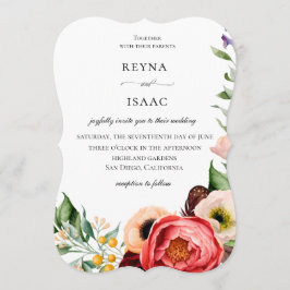 Convite para Casamento de Frame Blooms Bohemian