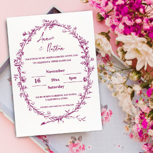 Convite para Casamento de Frame de Borgonha de Int