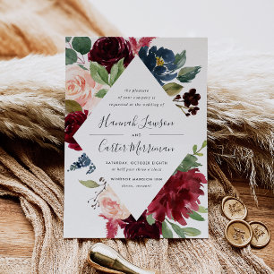 Convite para Casamento de Frame de Sangue Radiante
