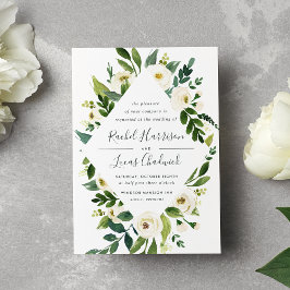 Convite para Casamento de Frame Floral Alabastro