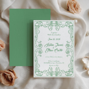 Convite para Casamento de Frame Vintage Elegante