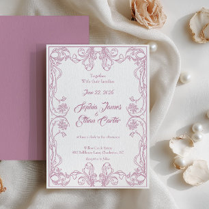 Convite para Casamento de Frame Vintage Elegante