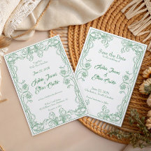 Convite para Casamento de Frame Vintage Elegante