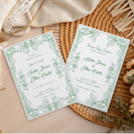 Convite para Casamento de Frame Vintage Elegante