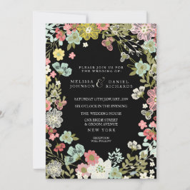 Convite para Casamento de Fronteira de Jardim Flor