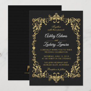 Convite para Casamento de Fronteira de Rolagem Dou