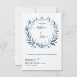 Convite para casamento de fronteira floral do Roco