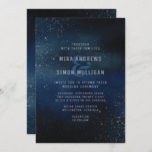 Convite para Casamento de Galáxia Silver