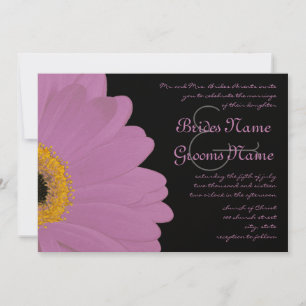 Convite para Casamento de Gerber Daisy Amarelo e R