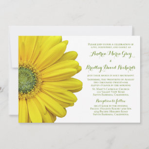 Convite para Casamento de Gerbera Daisy Amarelo