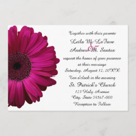 Convite para Casamento de Gerbera Daisy, Rosa Eleg