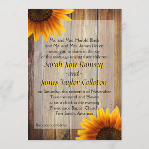 Convite para Casamento de Girassol