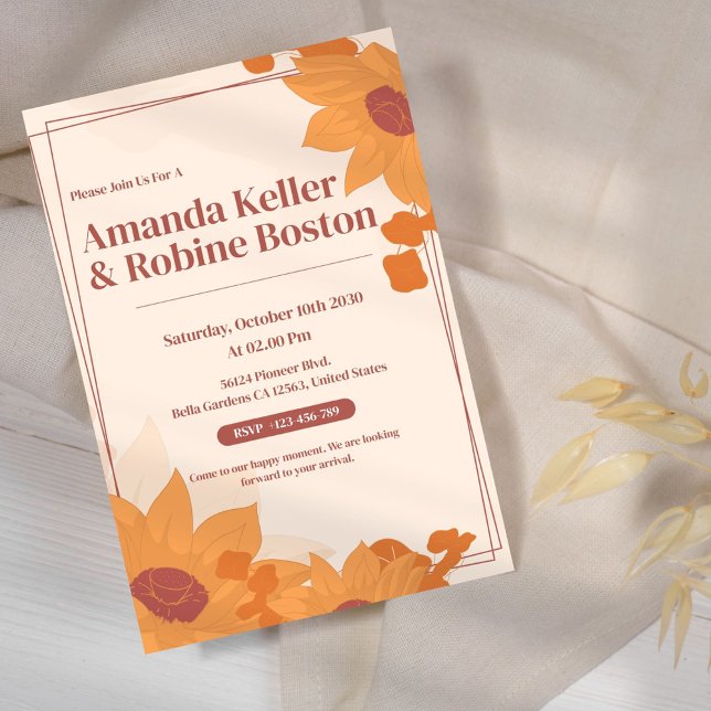 Convite para Casamento de Girassol (Criador carregado)