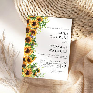 Convite para Casamento de Girassol