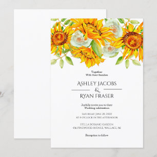 Convite para casamento de girassol