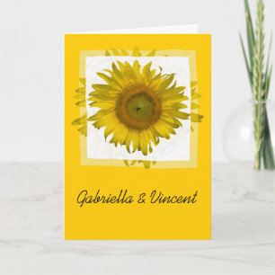 Convite para Casamento de Girassol Amarelo