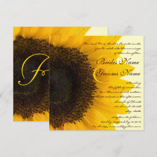 Convite para Casamento de Girassol Belo Elegante