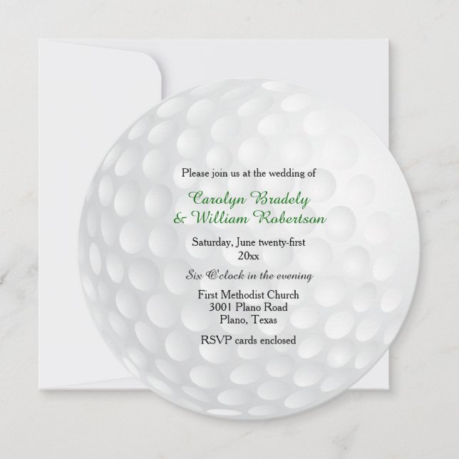 Convite para Casamento de Golf Ball (Frente)