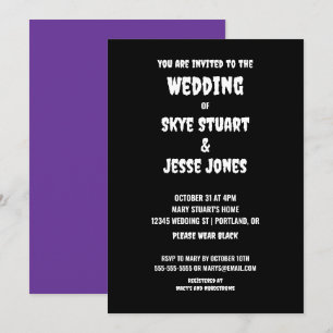 Convite para Casamento de Gótico Negro