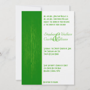 Convite para Casamento de Grãos de Madeira Verde/B