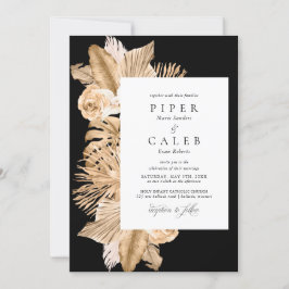 Convite para Casamento de Grass Secas Douradas Tro