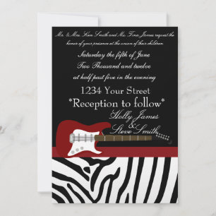 Convite Para Casamento De Guitarra Elétrica Elega