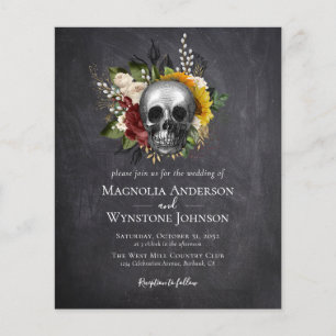 Convite para Casamento de Halloween Floral de Cave