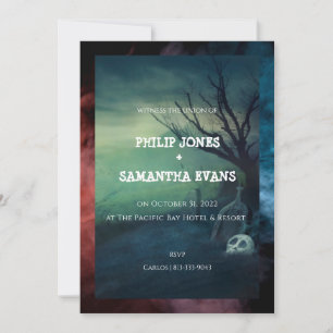 Convite para Casamento de Halloween Graveyard