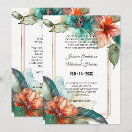 Convite para Casamento de Hibiscus Serenade Paradi
