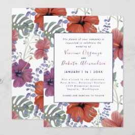 Convite para casamento de hibiscus tropical de ver