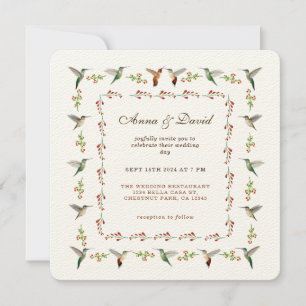 Convite para Casamento de Hummingbird