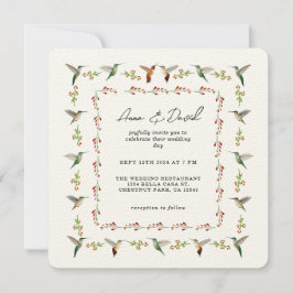 Convite para Casamento de Hummingbird