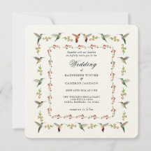 Convite para Casamento de Hummingbird