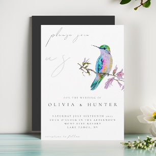 Convite para Casamento de Hummingbird Elegante Wat