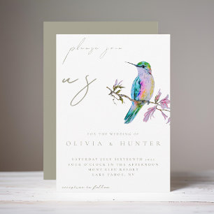 Convite para Casamento de Hummingbird Elegante Wat